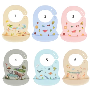 Mya Baby Hoạt Hình Yếm Chống Thấm Nước Cấp Silicone Cho Bé Ăn Bắt Có Túi Tạp Dề Có Thể Điều Chỉnh