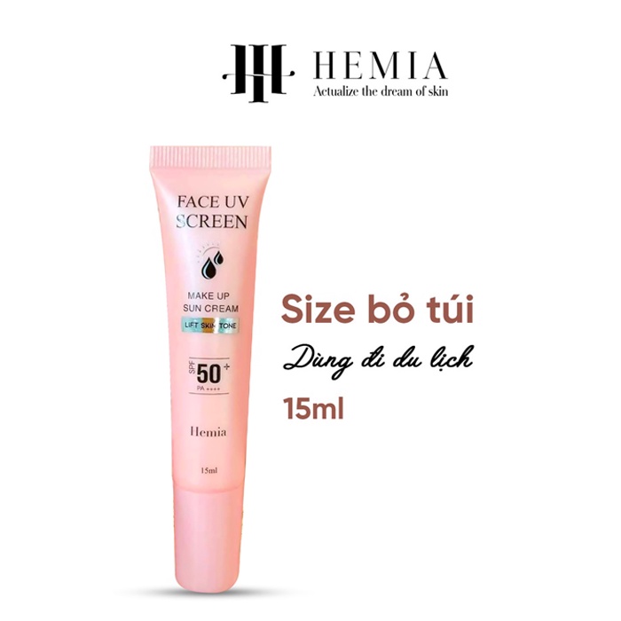 Ảnh Kem chống nắng Hemia nâng tone, trắng da, kiềm dầu cho da dầu mụn, khô, nhạy cảm nhập khẩu Hàn Quốc Size du lịch 15ml 1