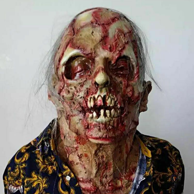 Mặt nạ Zombie Halloween Người lớn Cao su đẫm máu Đáng sợ Cực kỳ ghê tởm Mặt nạ kinh dị toàn mặt