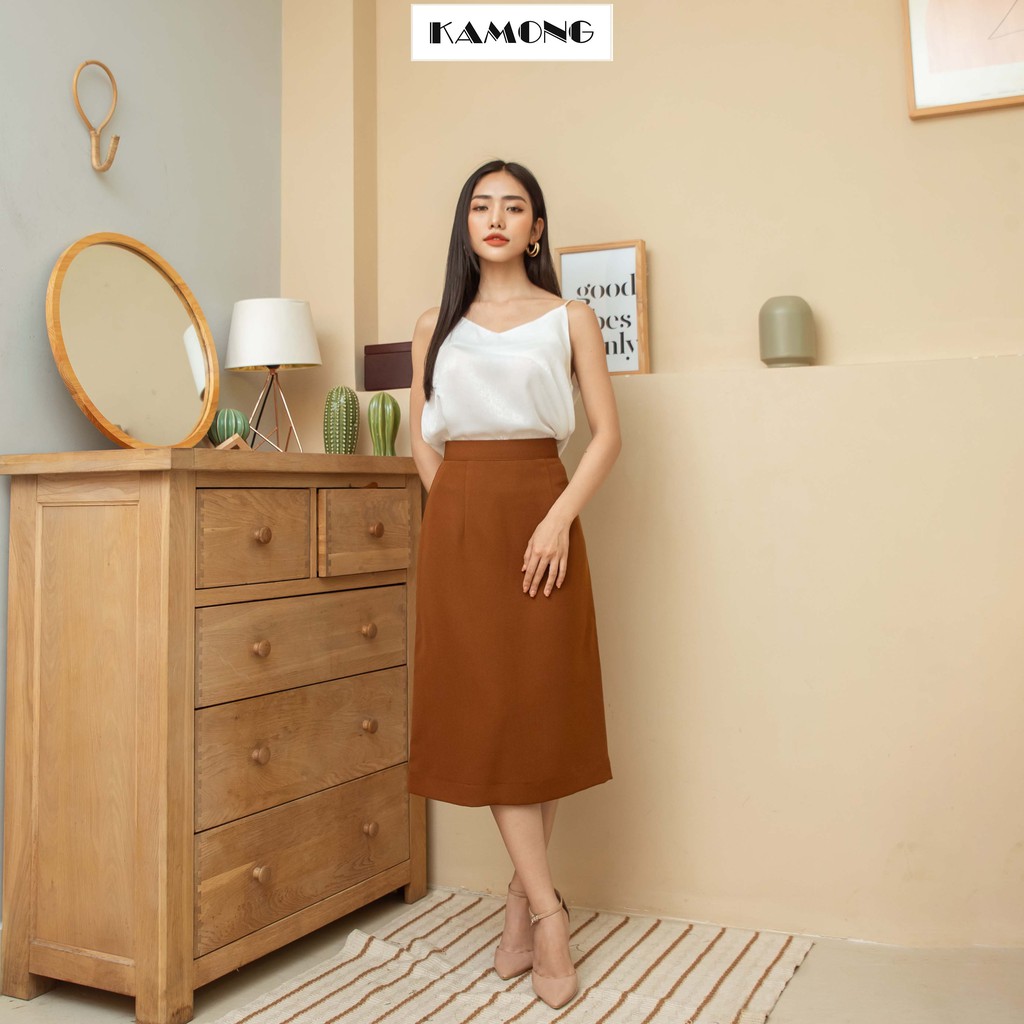 Ảnh Chân váy dài cơ bản KAMONG dáng suông công sở nhiều màu, nhiều size. 2