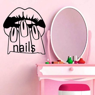 Decal Trang Trí Cửa Tiệm Nail - Spa - HairSalon - Nối Mi P4