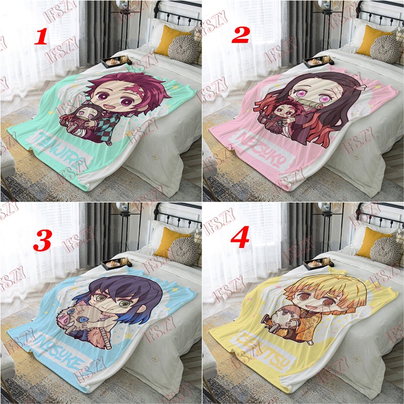 Chăn Điều Hòa Không Khí 4 Kích Cỡ Bằng Vải flannel In Hình anime demon slayer kamado tanjirou & kamado nezuko
