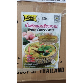 Gia vị cà ri Thái Xanh gói 50gr hiệu Lobo Thái. Green Curry Paste --> Gói Cari Xanh 50g