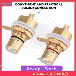 Tominihouse 2 Chiếc Đồng Mạ Vàng RCA Bảng Điều Khiển Gắn Jack Cái Nhà Ga Ổ Cắm Kết Nối Âm Thanh