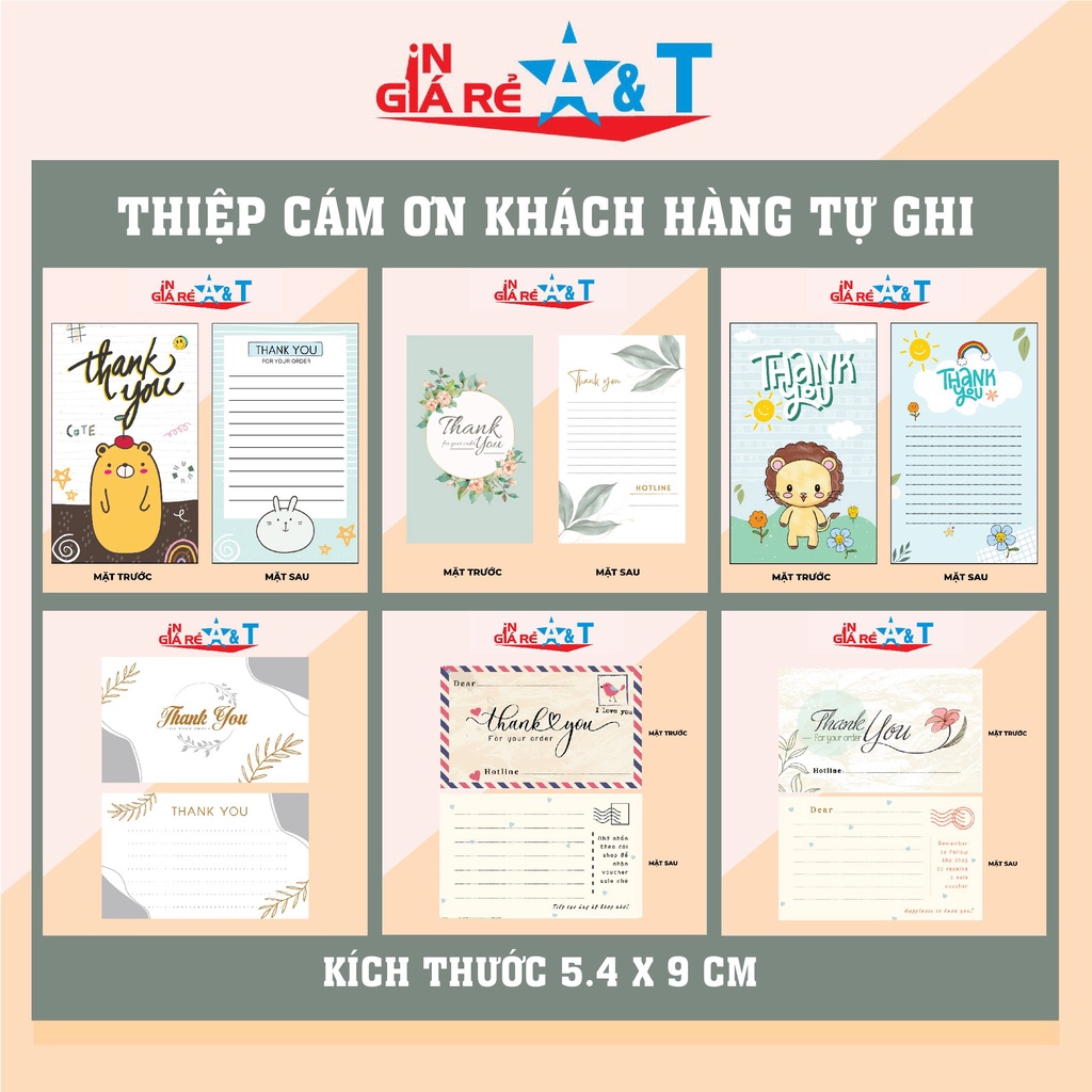 THẺ CẢM ƠN/THANKS CARD - NỘI DUNG TỰ VIẾT -  HÀNG CÓ SẴN 100 CÁI