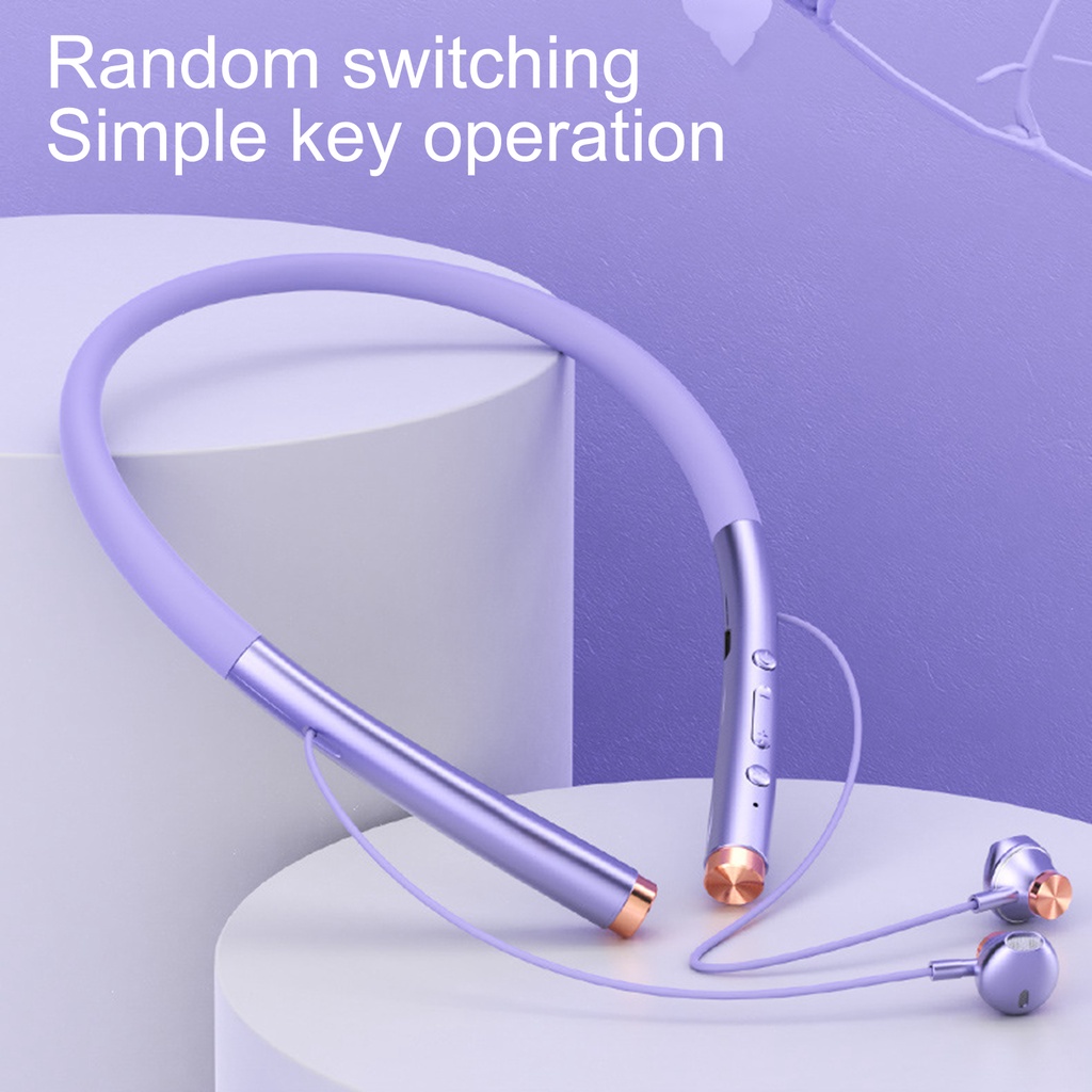 Tai Nghe Bluetooth 5.0 Có Dây Đeo Cổ Chống Thấm Nước Kiểu Dáng Thể Thao