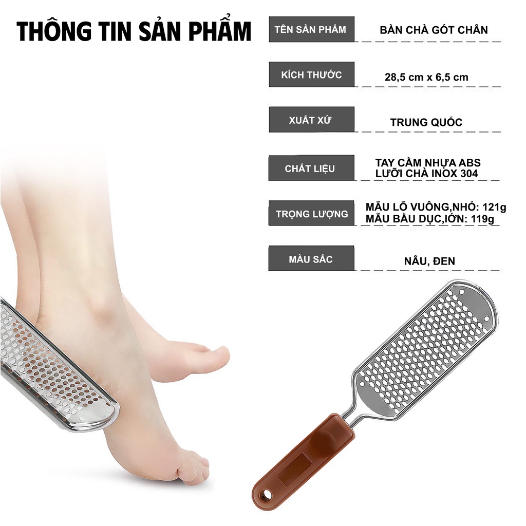 (Hàng GXML ) Cây chà gót chân inox 304 rất bén hiệu quả cho vùng da bị chai dày