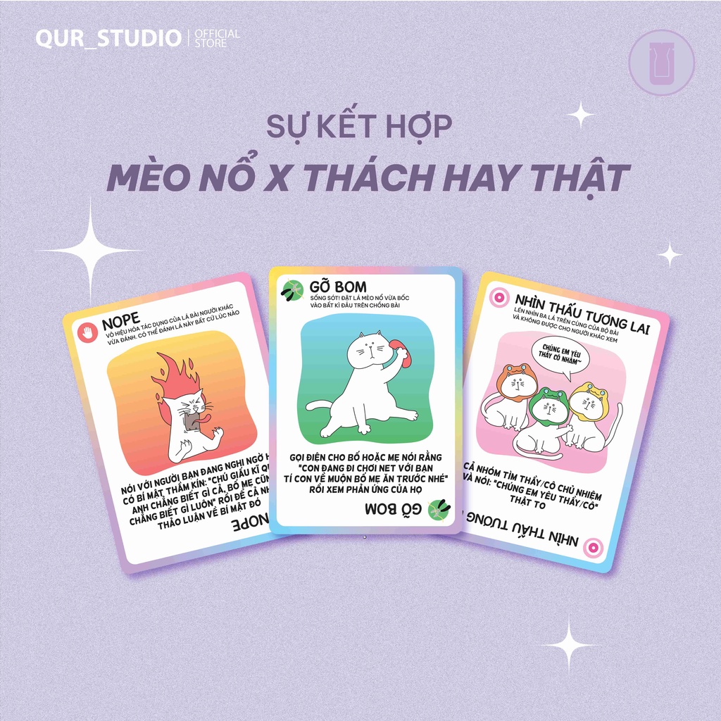 Bộ Bài Mèo Nổ Our Moments– Boardgame Thách Hay Thật QUR STUDIO