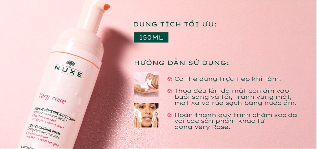 Mô tả Sữa rửa mặt tạo bọt Nuxe Very Rose 150ml - 4
