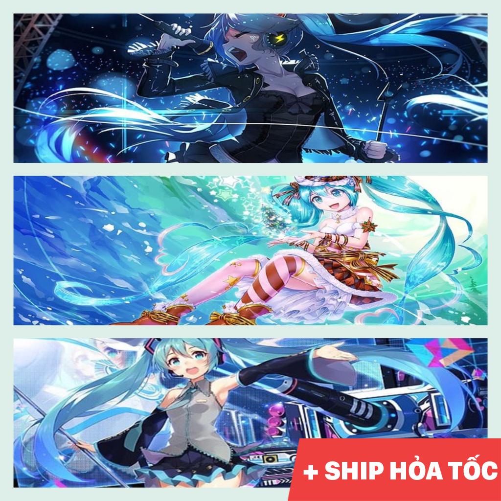 Lót chuột, pad chuột cỡ lớn Hatsune Miku 80x30cm, 90x40cm dày dặn 3mm ...