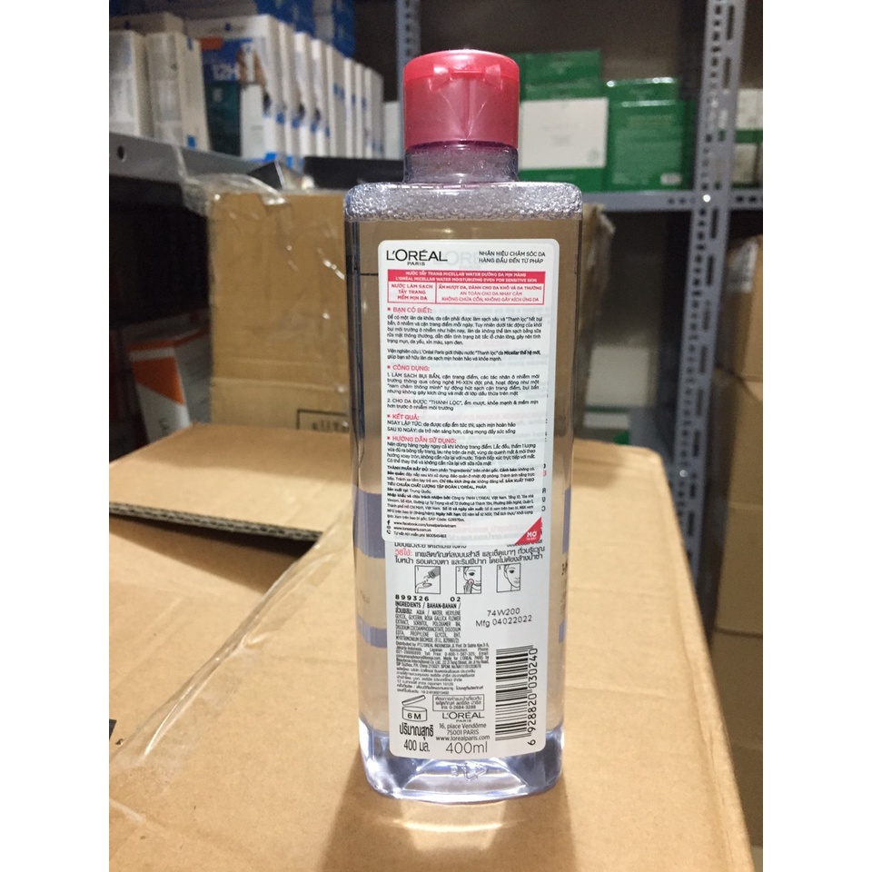 Ảnh Nước tẩy trang Loreal Micellar Water Làm Sạch Sâu 95/400ml 1