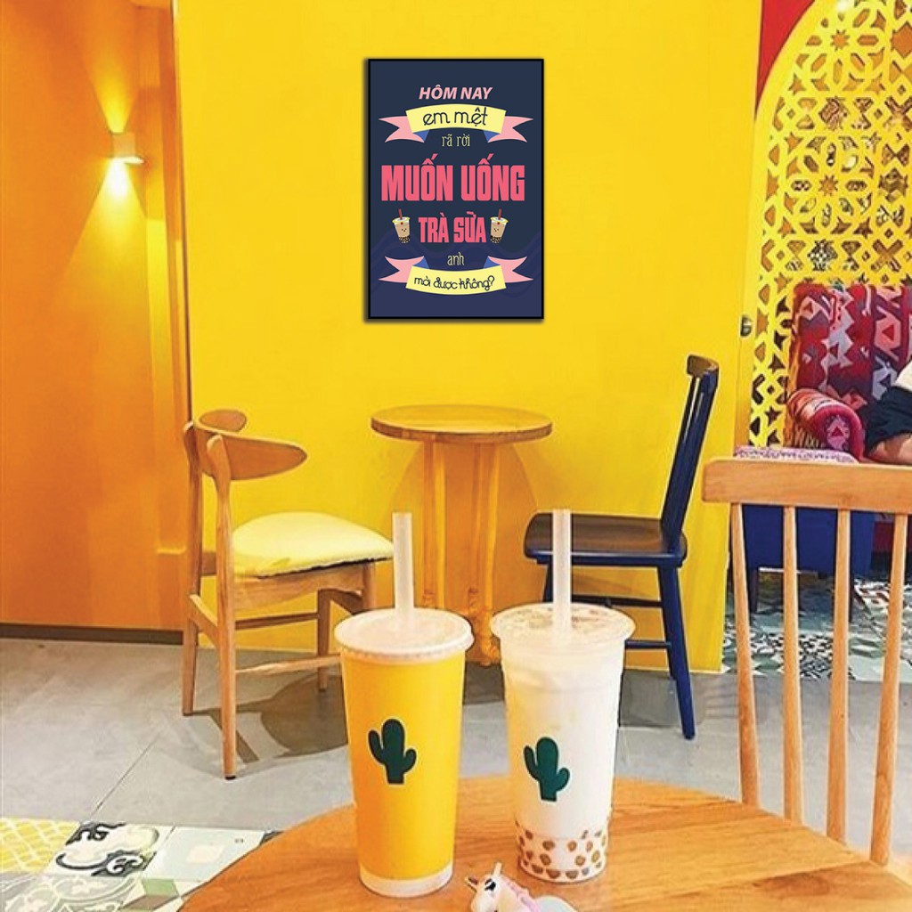 Tranh trang trí decor nội thất quán trà sữa 35x50cm | Shopee Việt Nam