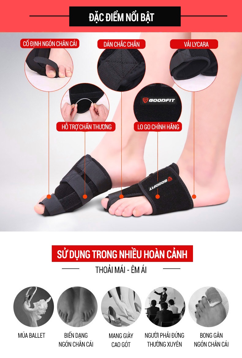 Mô tả Nẹp bàn chân hỗ trợ định hình ngón chân cái GoodFit GF617A - 3