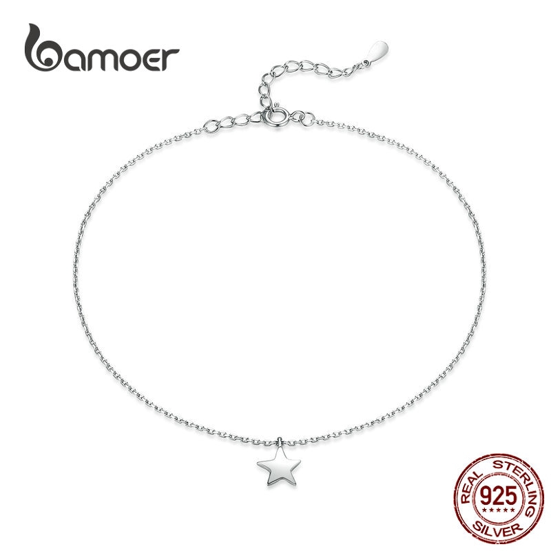 Vòng Chân Bamoer Bằng Bạc 925 Thiết Kế Đơn Giản Thời Trang Cho Nữ