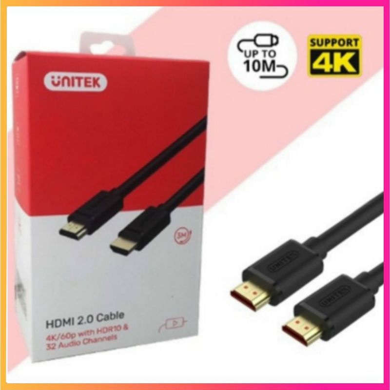DÂY/CÁP HDMI UNITEK (màu đen) tròn, trơn, FULL HD dài: 1.5 mét và 3 mét ...
