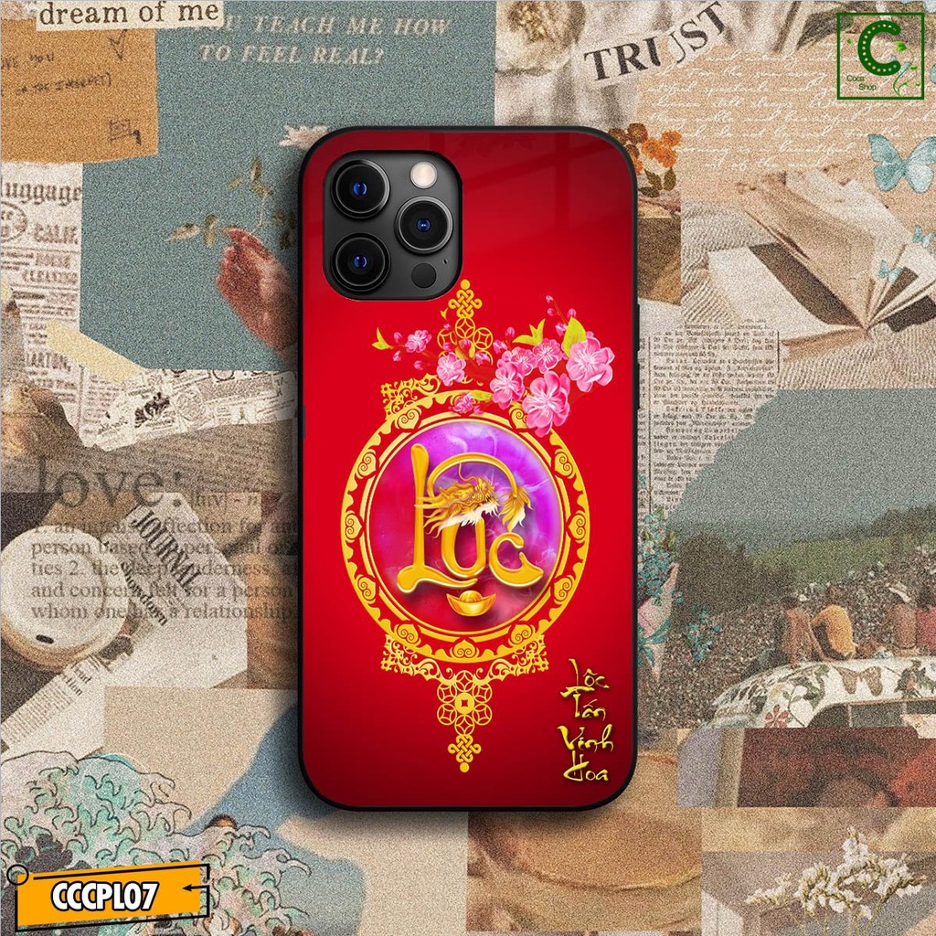 Ốp lưng iphone mặt kính in hình siêu bền - Lộc Tấn Vinh Hoa- 6/6plus/6s/6splus/7/7plus/8/8plus/x/.....