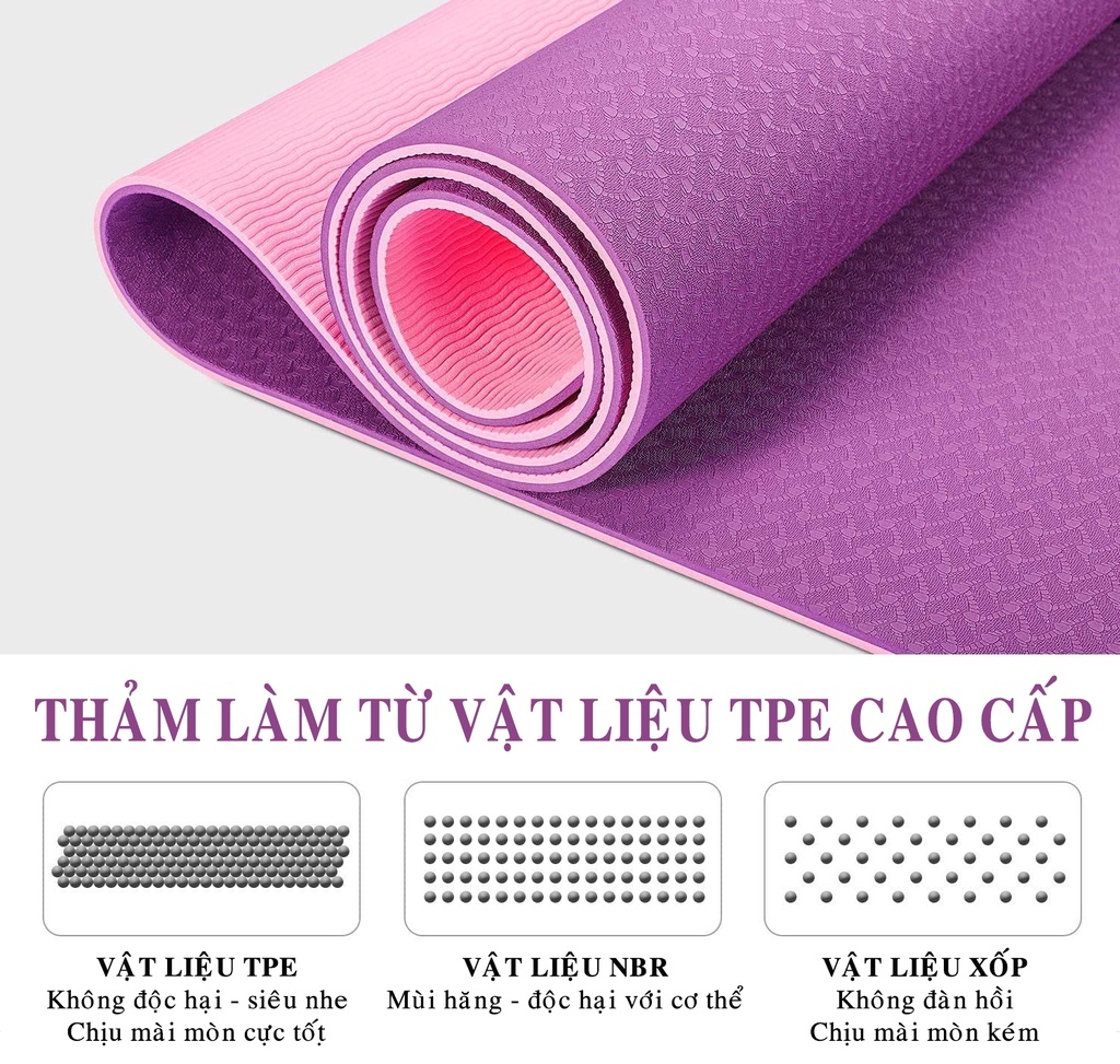 Mô tả Thảm Tập Yoga Thanh Lý Giá Siêu Rẻ TPE 2 Lớp Thanh Lí Có 1 Số Lỗi Rất Nhỏ - Giá Hời Chính Hãng Amalife - 3