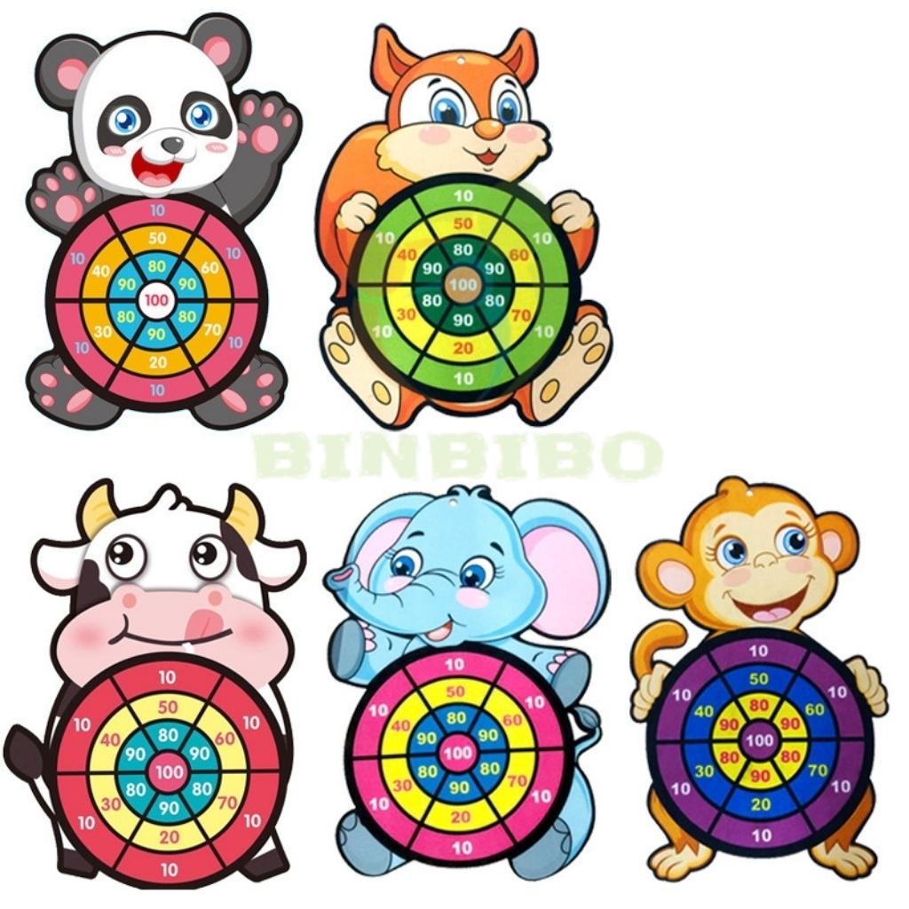 Ném bóng dính con vật ngộ nghĩnh bảng phi tiêu an toàn cho bé vui chơi