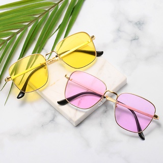 Kính râm hoang dã cổ điển kính râm vuông khí chất Châu Âu và Hoa Kỳ kính kim loại khung nhỏ kính thủy tinh đại dương
