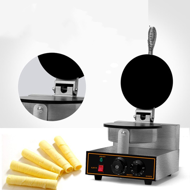Máy làm bánh 2 mặt trơn công nghiệp 1300W điều chỉnh 50 - 300 độ, làm nóng nhanh