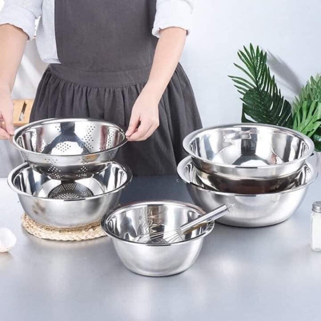 Bộ thau rổ inox | Shopee Việt Nam