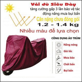 Bạt Trùm Xe Máy Vải Dù Loại Dày Cao Cấp Siêu Bền Trọng Lượng 1,4kg