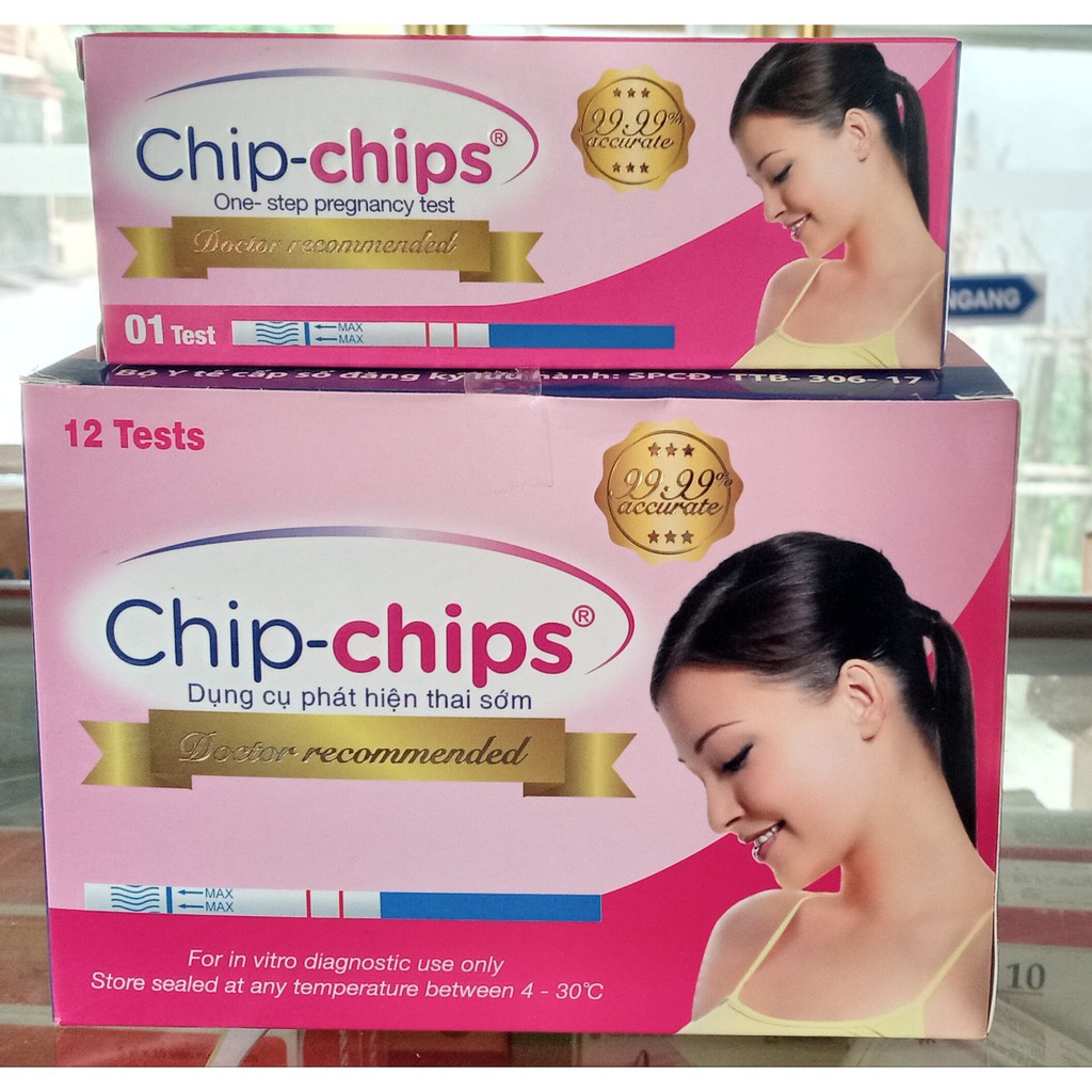 Que thử thai Chip Chips Sử dụng đơn giản, phát hiện thai sớm sau