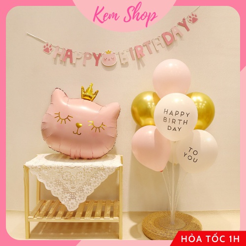 Set bóng kèm trụ bóng 7 nhánh cao 70cm trang trí sinh nhật, đám cưới, sự kiện siêu đẹp - K300