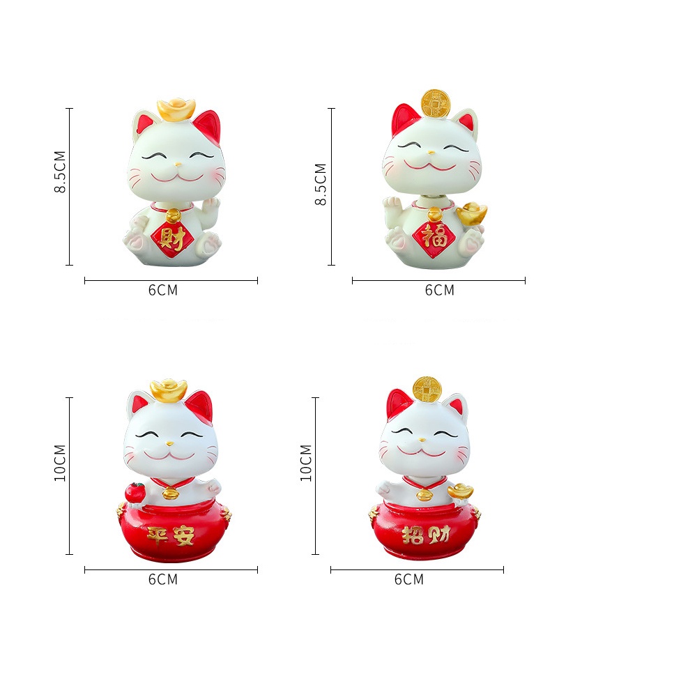 Decor bộ mèo thần tài, trang trí taplo ô tô , phụ kiện xe hơi sáng tạo, hoặc để bàn làm việc có tặng kèm sáp thơm
