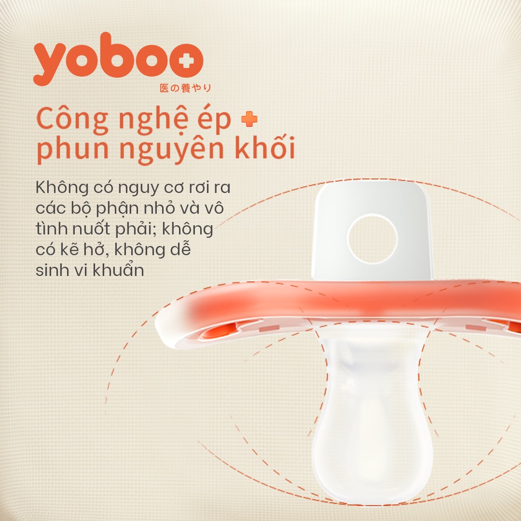 Ảnh Núm ti ngậm giả cho bé Yoboo YB-0007 đầu tròn bằng silicone nguyên khối mô phỏng ti mẹ - Hàng chính 2