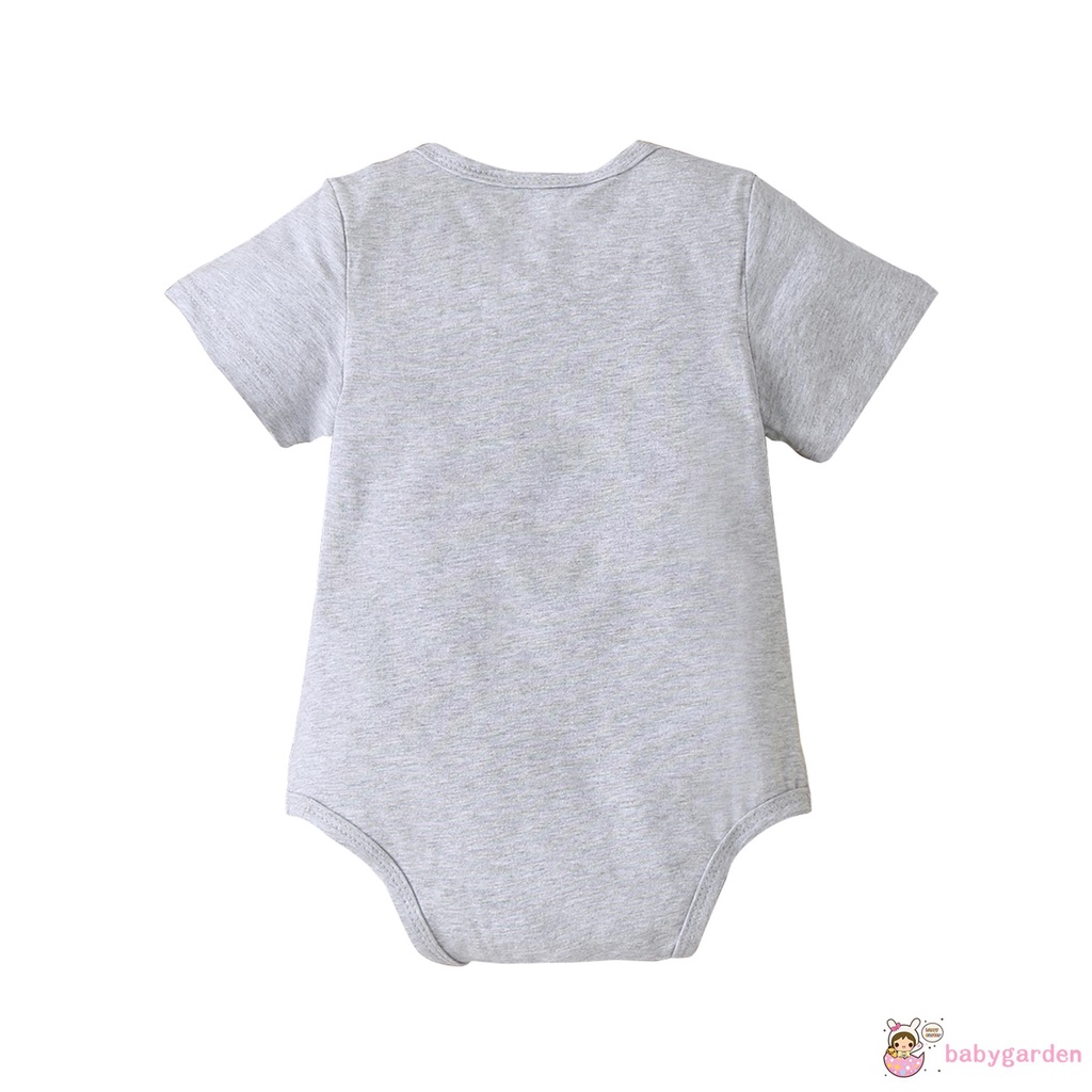 Romper tay ngắn cổ tròn in họa tiết chữ đáng yêu dành cho bé