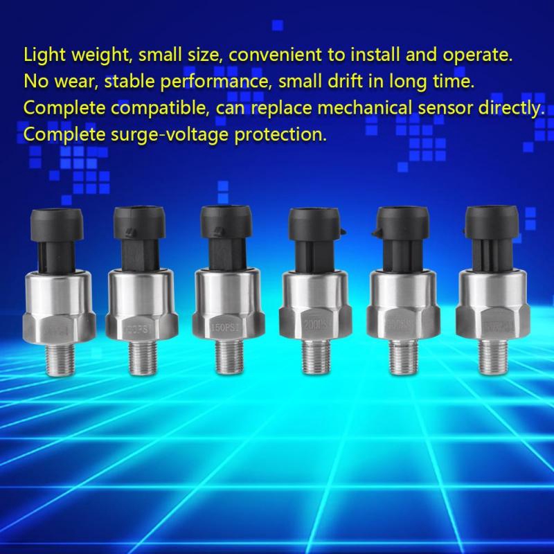 Rrianfo 1 Cảm biến Áp suất Bằng thép Không gỉ 1/8NPT Cho Máy Hướng Dầu/Nước