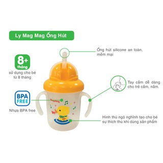 Ly Mag Mag Ống Hút Bình Tập Uống Nước Tập Hút Cho Bé Pigeon chính hãng 180ml