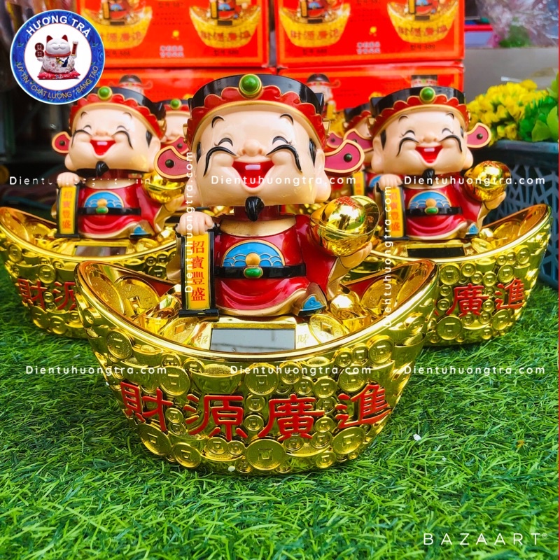 [Cao 17cm] Thần Tài ngồi thỏi vàng gật đầu rứơc may mắn, chào khách vào nhà( size trung)