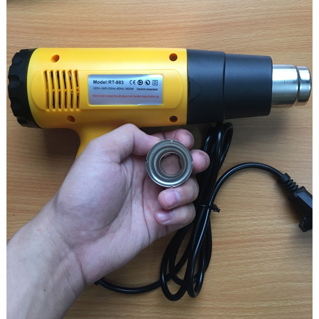 Máy khò nhiệt màng co 1800w thổi hơi nóng sấy nilong đóng hàng