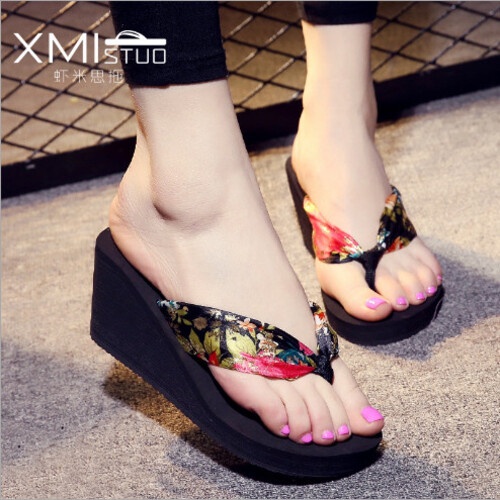 Dép nữ cao gót, dép kẹp nữ đế cao 7cm, thương hiệu XMISTUO cao cấp, đế cao su non chống trơn trượt tuyệt đối