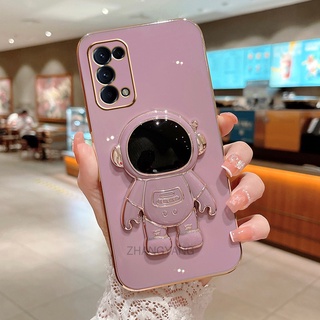 ốp lưng oppo reno 4 reno 5 reno 4 pro reno 5 pro TPU Mạ điện 3D Phi hành gia có chân đế ốp điện thoại oppo reno 4 reno 5 reno 4 pro reno 5 propro