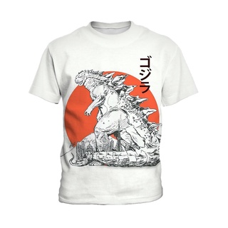 Godzilla Vua Quái Vật Áo Thun Nữ Tay Ngắn Trẻ Em Hoạt Hình Cổ Tròn Mùa Hè Thoải Mái Áo Thun Trẻ Em 3-13 Tuổi Trẻ Em Thường Ngày Đảng