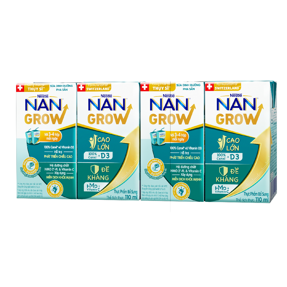 Ảnh Thùng 36 hộp Sữa pha sẵn Nestlé NANGROW sữa mát công thức từ Thụy Sĩ 100% Canxi giúp bé cao lớn vượt trội 9(4 x 110ml) 2