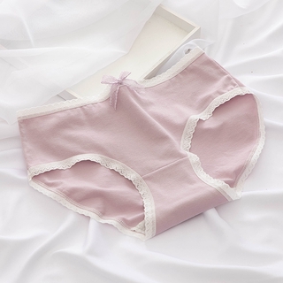 Quần Lót Cotton Tím Khoai Tây Lưng Vừa Thoáng Khí Cho Nữ