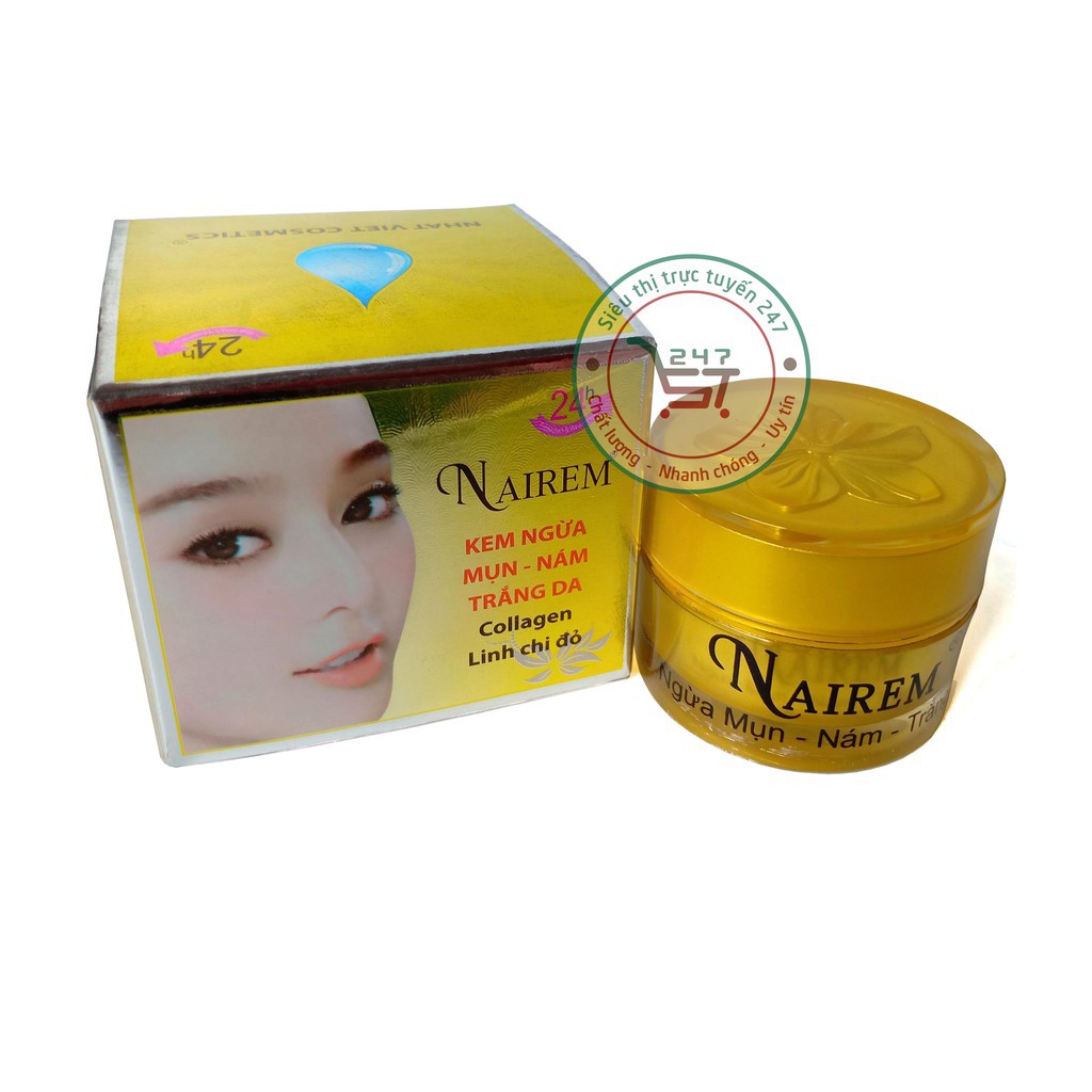 Kem Mụn Nám Trắng da Chống lão hóa Nhăn da Nairem 8g (Vàng)