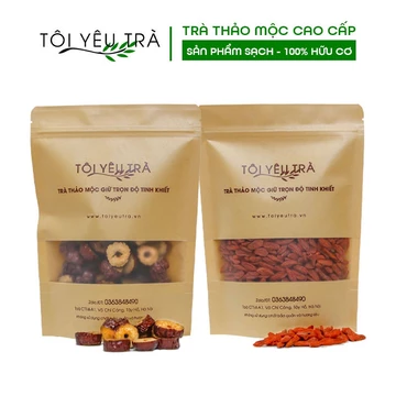 Combo 2 Gói Trà Kỷ Tử, Táo Đỏ Bổ Dưỡng Tôi Yêu Trà, Trà Trái Cây Sấy Khô Cao Cấp