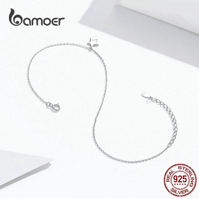 Vòng Chân Bamoer Bằng Bạc 925 Thiết Kế Đơn Giản Thời Trang Cho Nữ