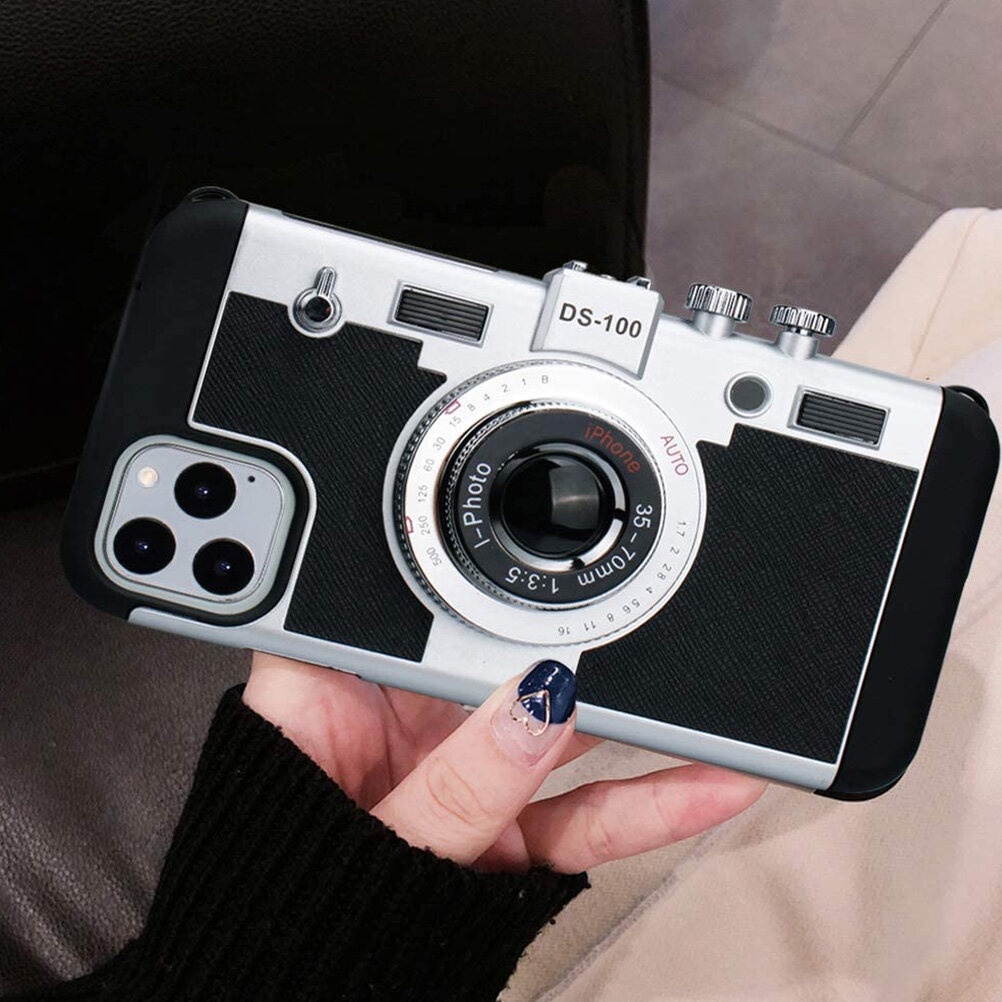Ốp Điện Thoại Cho iPhone 15 15Plus 14 plus 14pro MAX 15promax 13 12 11 Pro MAX XS MAX XR 3D Cool Thiết Kế Camera Bao Da Có Dây Đeo Cổ Có Thể Tháo Rời Tương Thích Cho iPhone 12 / 12Pro