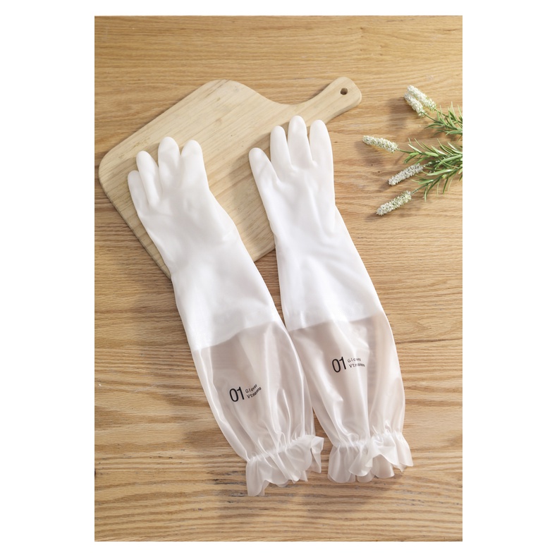 Găng Tay Cao Su Lót Nỉ k19 Dài 50cm Bo Chun SQ7