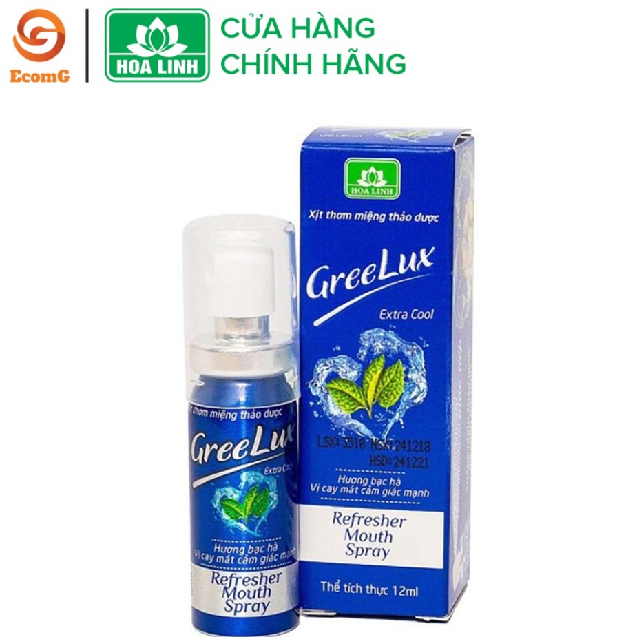 Ảnh Xịt thơm miệng Greelux thảo dược bạc hà giúp làm thơm miệng tức thì, khử mùi hôi miệng 12ml - Global Pharma 1