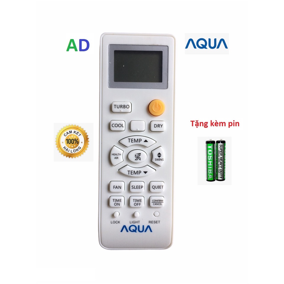 Điều khiển điều hòa Aqua có nút TURBO - Tặng kèm pin - Remote máy lạnh Aqua có TURBO