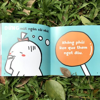 Sách Ehon Kĩ Năng Sống Miu Bé Nhỏ Đừng Mút Tay Nhé! (16 tuổi) - Song ngữ Anh Việt