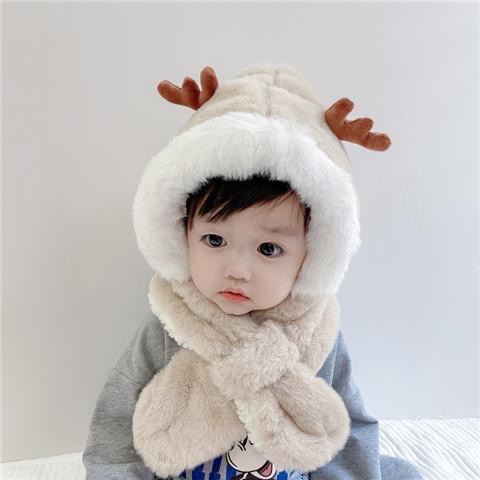 Mũ Len Kèm Khăn sừng nai Cho Bé 💚CAM KẾT CHUẨN💚Mũ lông trùm đầu liền khăn cổ giữ ấm cho bé (tuyển   ).