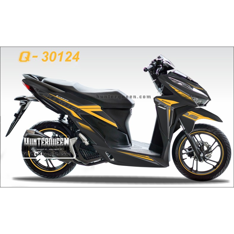 Tem rời Vario 2018. Vàng xám, xe đen. Thay đổi màu sắc và chi tiết theo yêu cầu. Sắc nét, bền màu